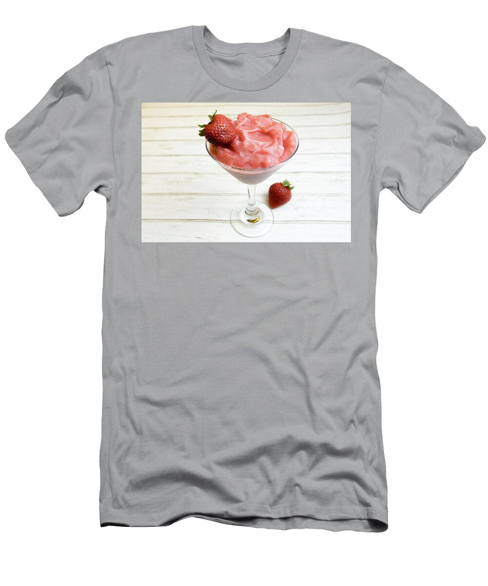 Strawberry Smoothie with Berry in Frosty Glass Karen Foley T-Shirt