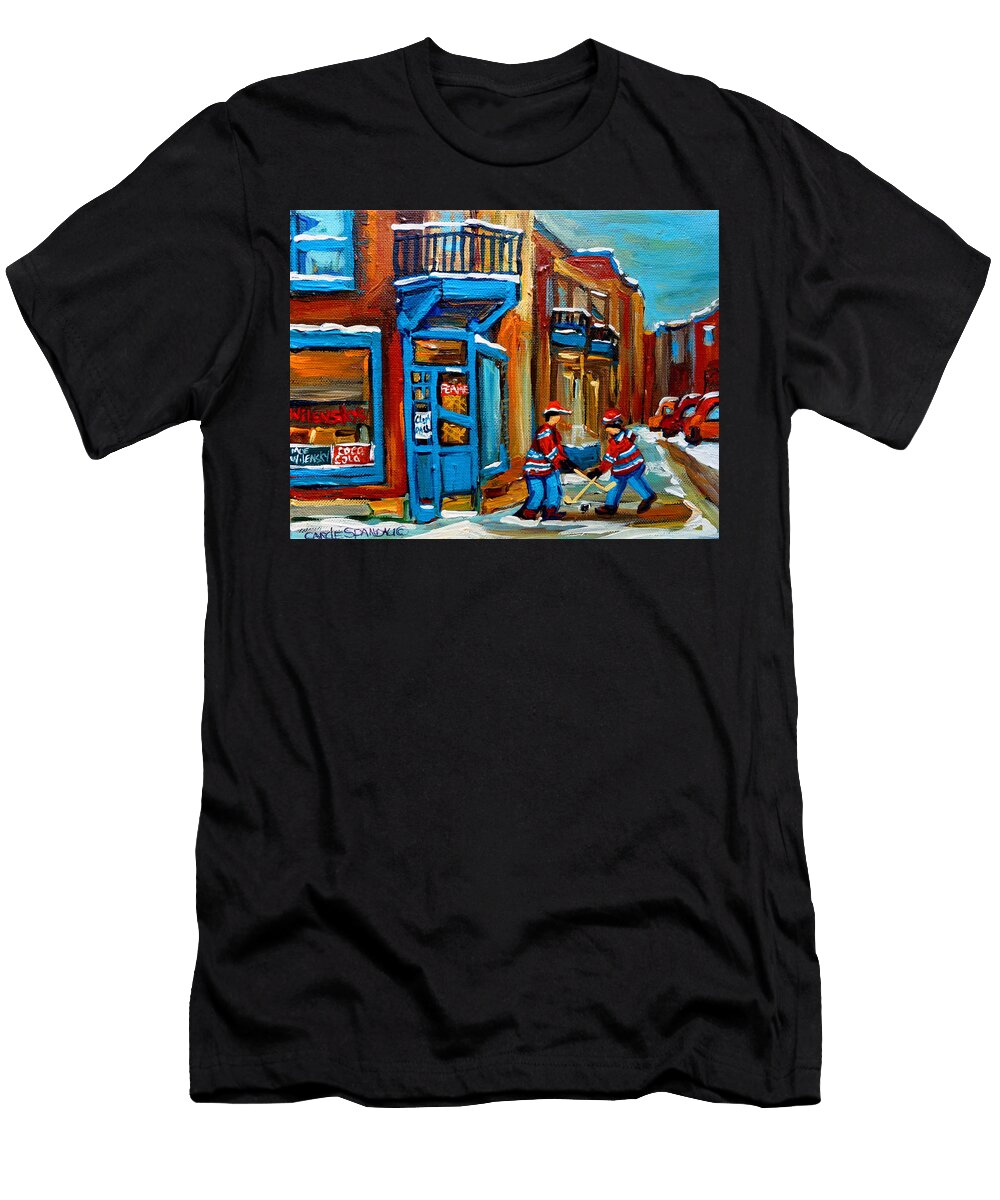 Street Hockey At Wilenskys Montreal Carole Spandau T-Shirt