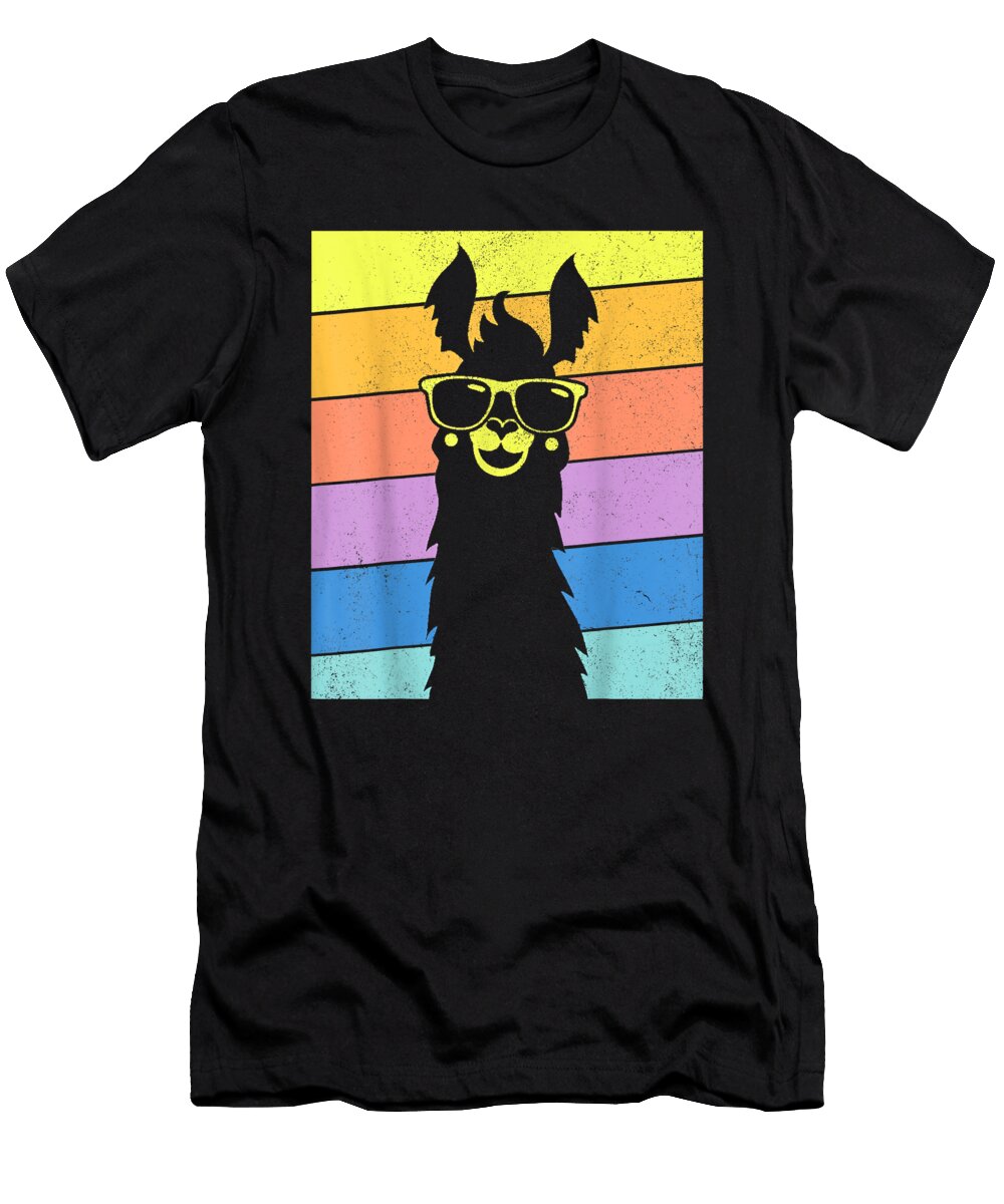 Strong Vintage Retro Style Llama Alpaca 80s Llama Lovers Giftcool Gift Ezone Prints T-Shirt