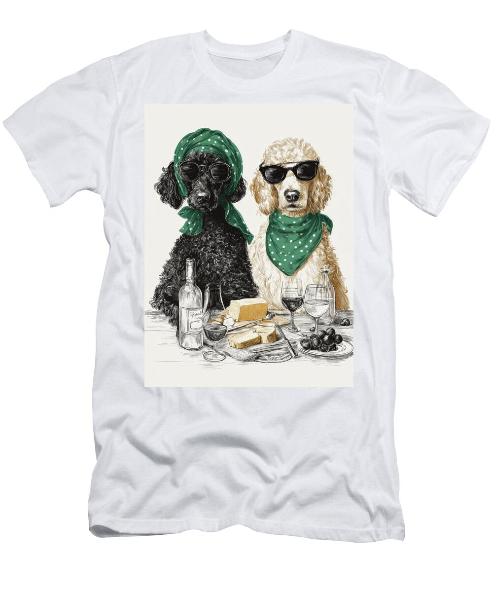 Stylish Poodles Enjoying a Picnic Sampadart Gallery T-Shirt