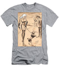 Stylish Woman Walking Poodle Pinup Artist T-Shirt
