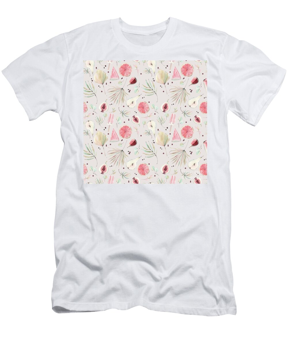 Summer Days Fruity Pattern Amanda Lakey T-Shirt