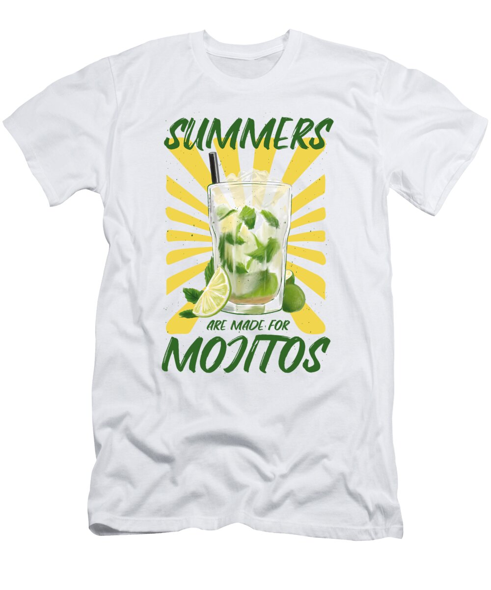 Summers Are Made for Mojitos Funny Summer 2021 Licensed Art T-Shirt