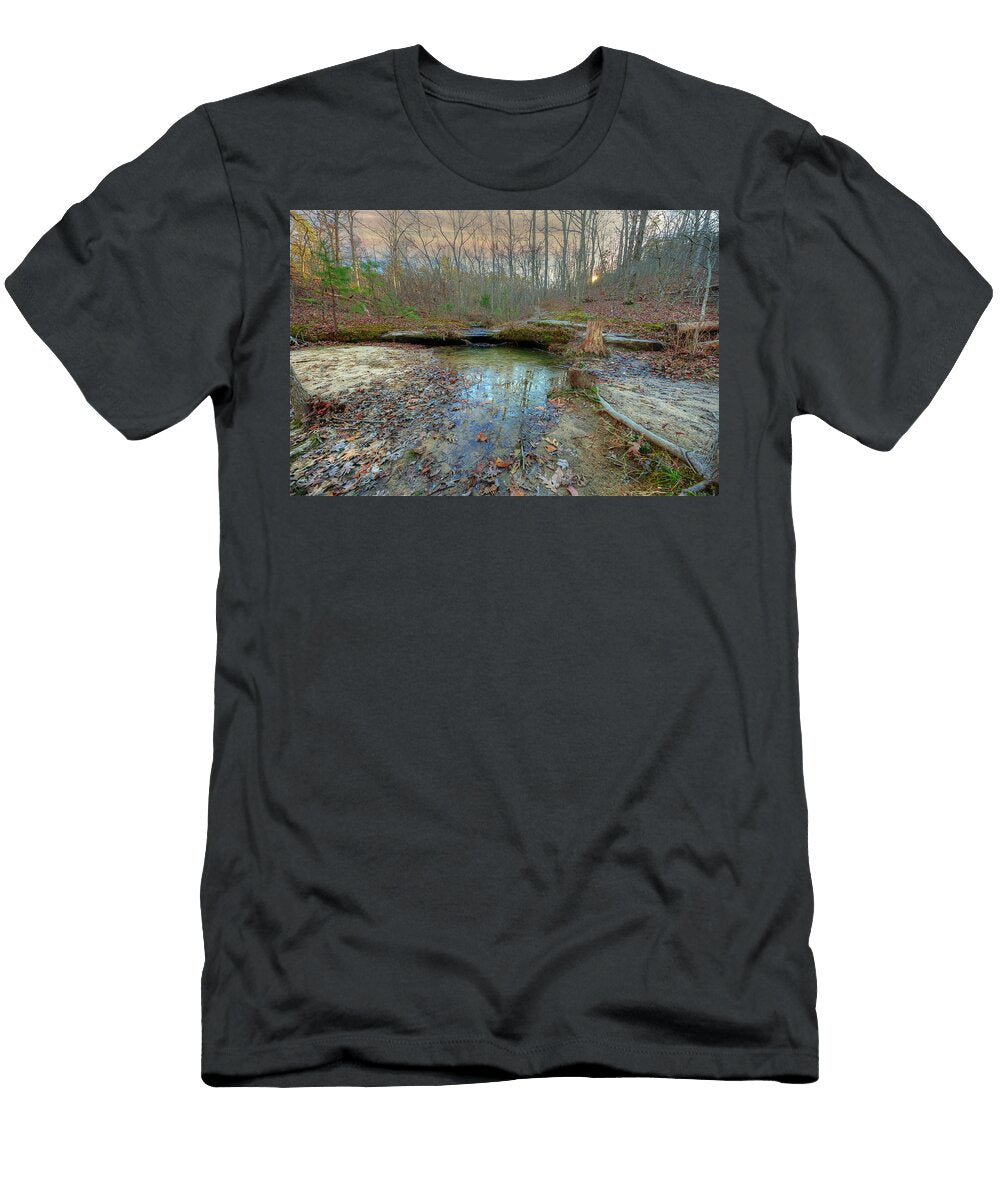 Sun Setting Over Pickle Creek Larry Braun T-Shirt