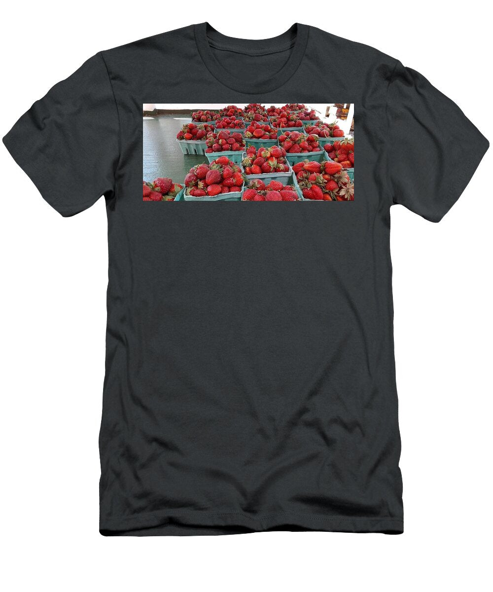 Sunny Strawberries Charlotte Gray T-Shirt
