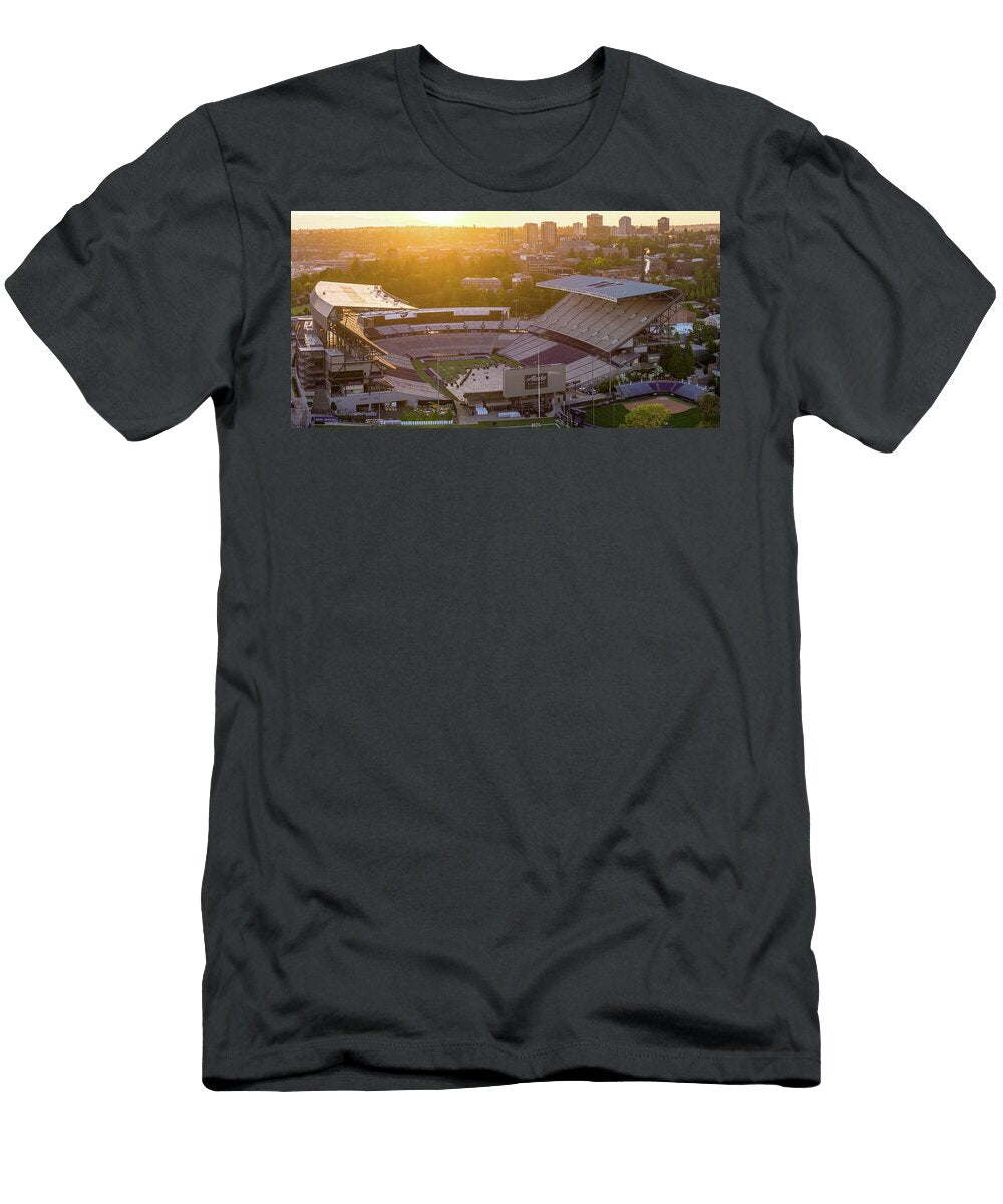 Sunset Over Alaska Airlines Field At Husky Stadium University of Washington Mike Reid T-Shirt