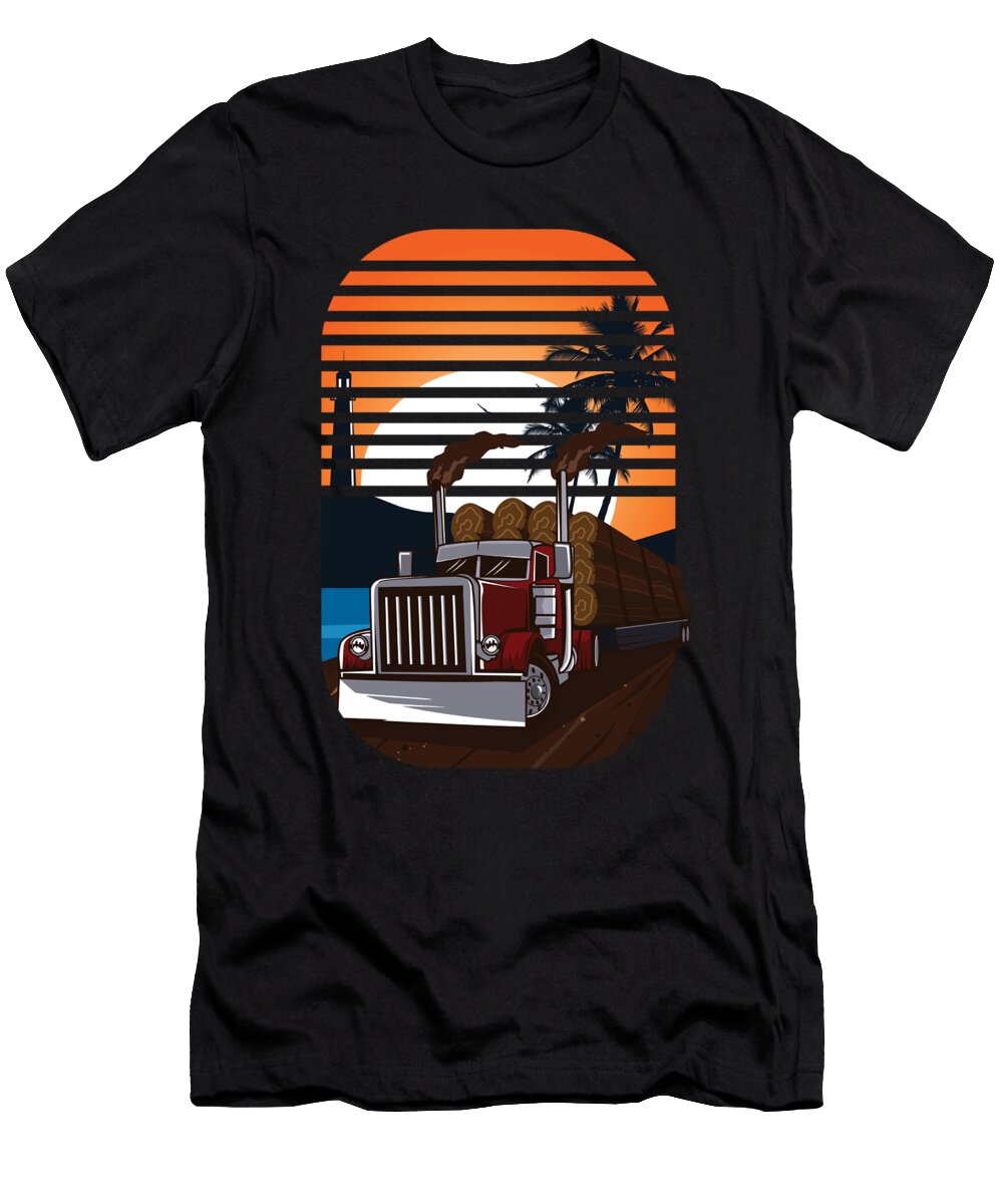 Sunset Trucker Driver Cool Driver Gift Thomas Larch T-Shirt