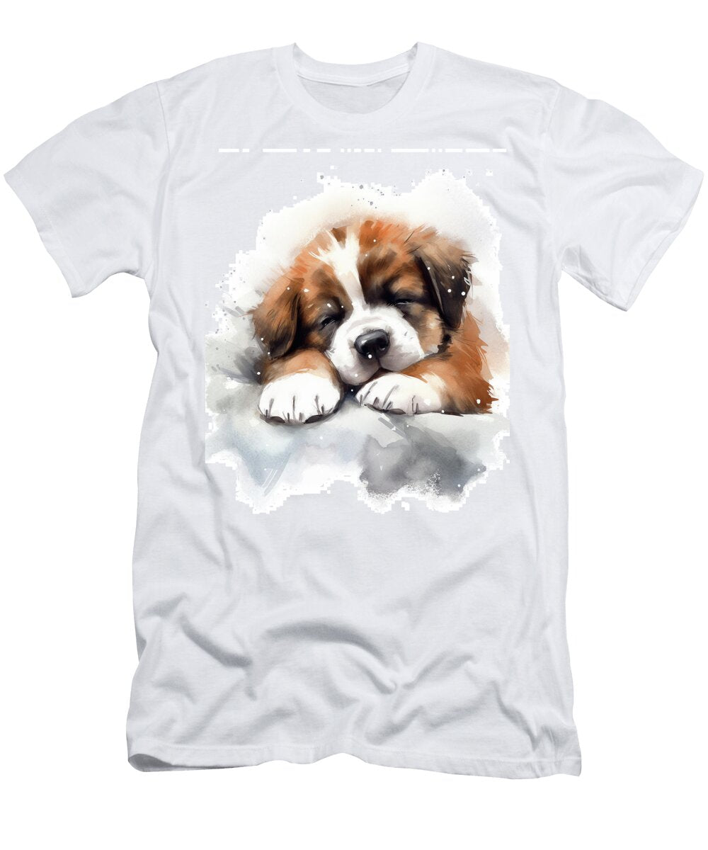 Super Cute Angel Sleeping Puppy Saint Bernard Dog 002 Wendy Sakura Wendy Sakura T-Shirt