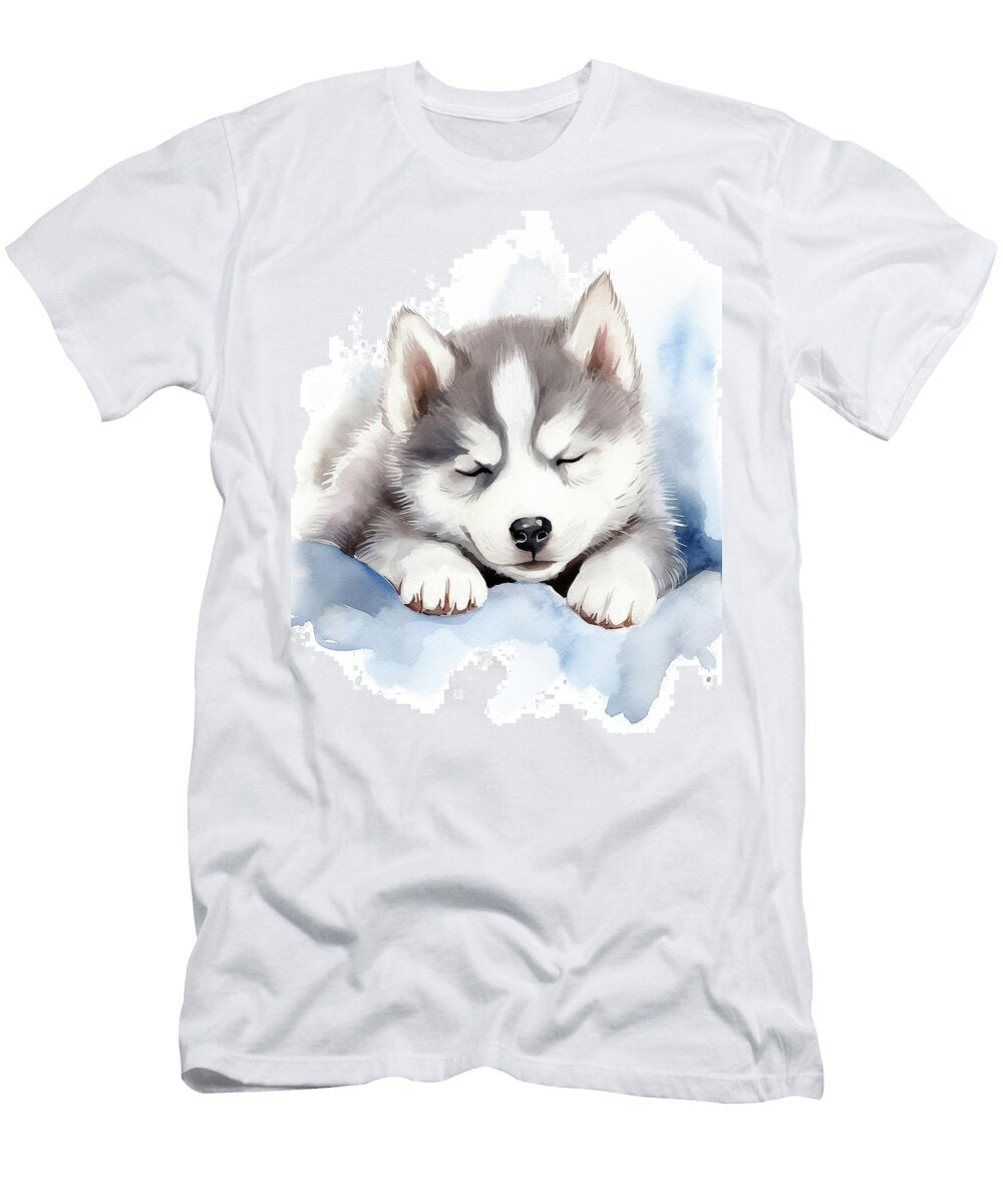 Super Cute Angel Sleeping Puppy Siberian Husky Dog 003 Wendy Sakura Wendy Sakura T-Shirt