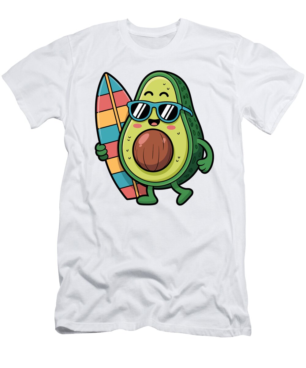 Surfing Avocado Cartoon Joanna Redesiuk T-Shirt