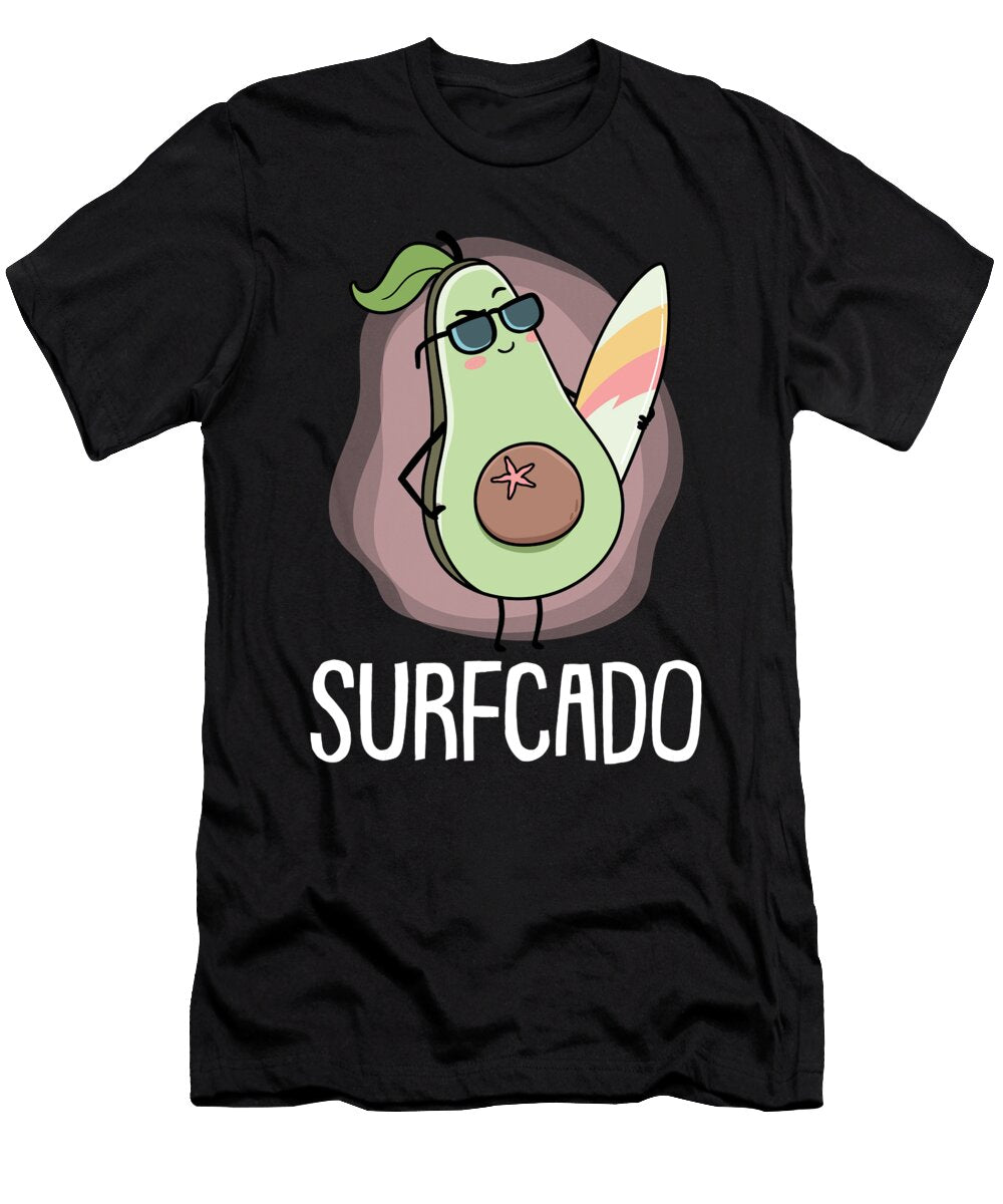 Surfing Avocado Surfrider Surfboard Waves Surfer Crazy Squirrel T-Shirt