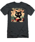 Surprised Black Cat Eating Rice While Ufo Invade Zyneu Gangd T-Shirt