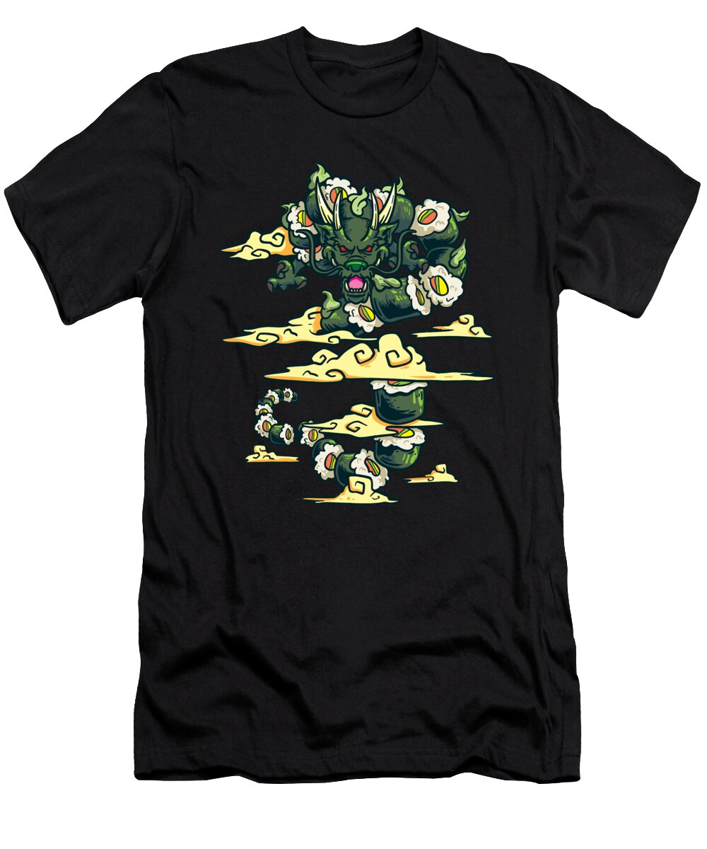 Sushi Dragon Japanese Art Alessandra Roth T-Shirt