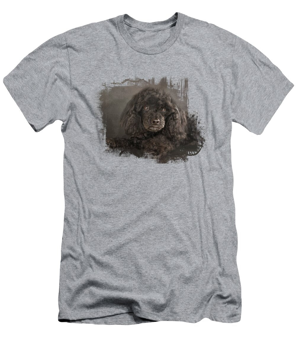 Sweet Black Poodle Puppy Elisabeth Lucas T-Shirt