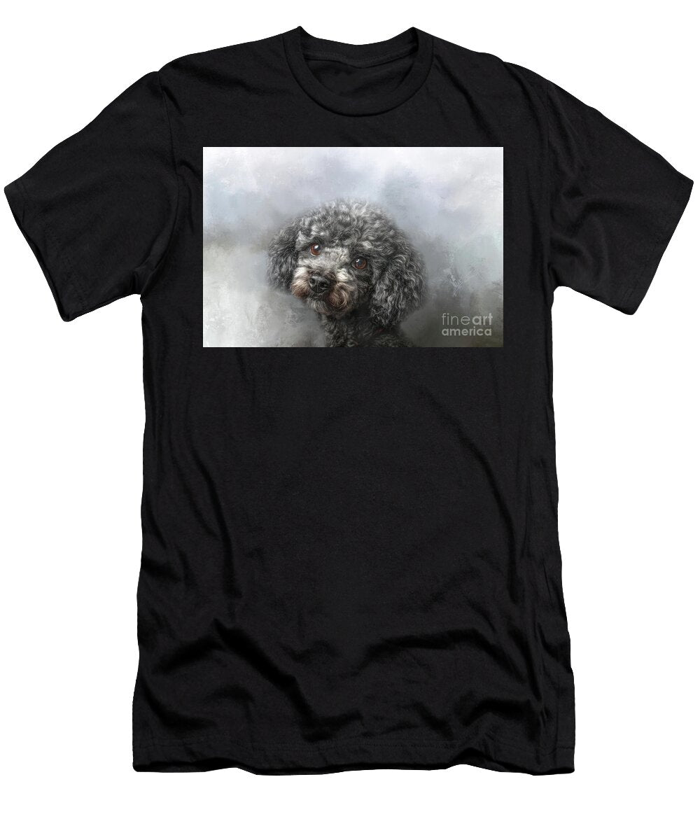 Sweet Gray Miniature Poodle Elisabeth Lucas T-Shirt