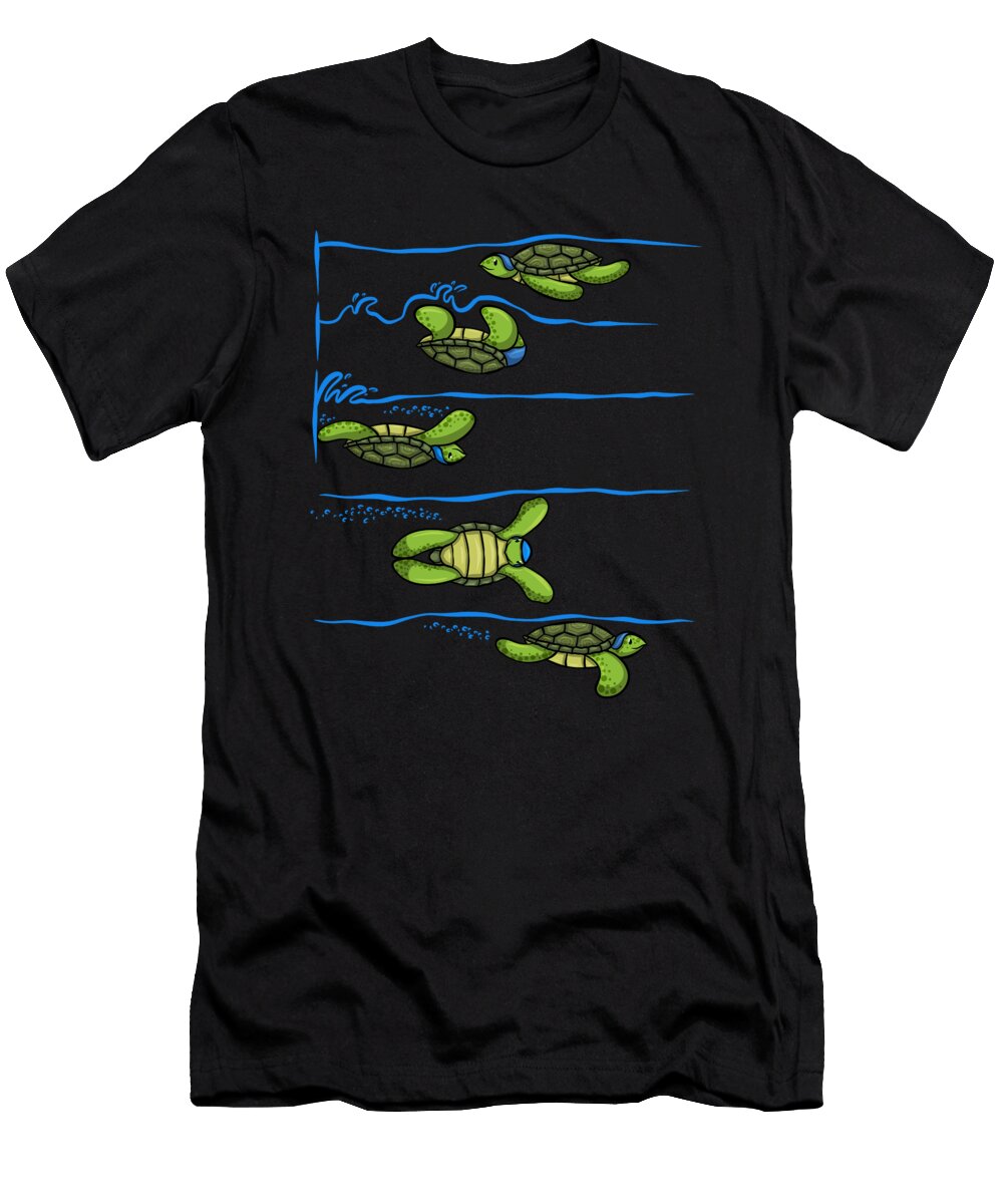 Swimmer Turn Turtle Swim Colorfulsnow T-Shirt