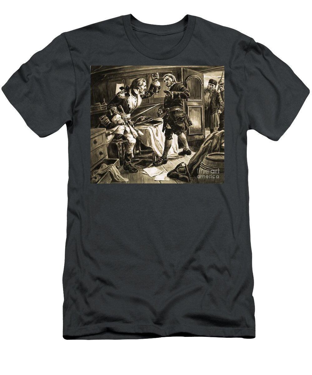 Sword in Hand the Spanish Coastguard Captain Lunged At Captain Jenkins Cl Doughty T-Shirt