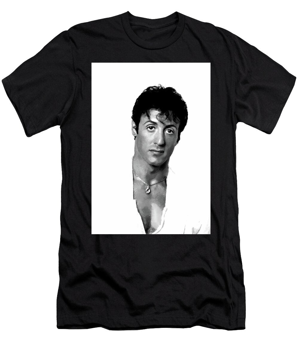 Sylvester Stallone American Filmmaker Bw Gradify Creations T-Shirt