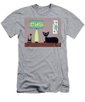 Tabletop Cat with Teal and Avocado Green Lamp Donna Mibus T-Shirt