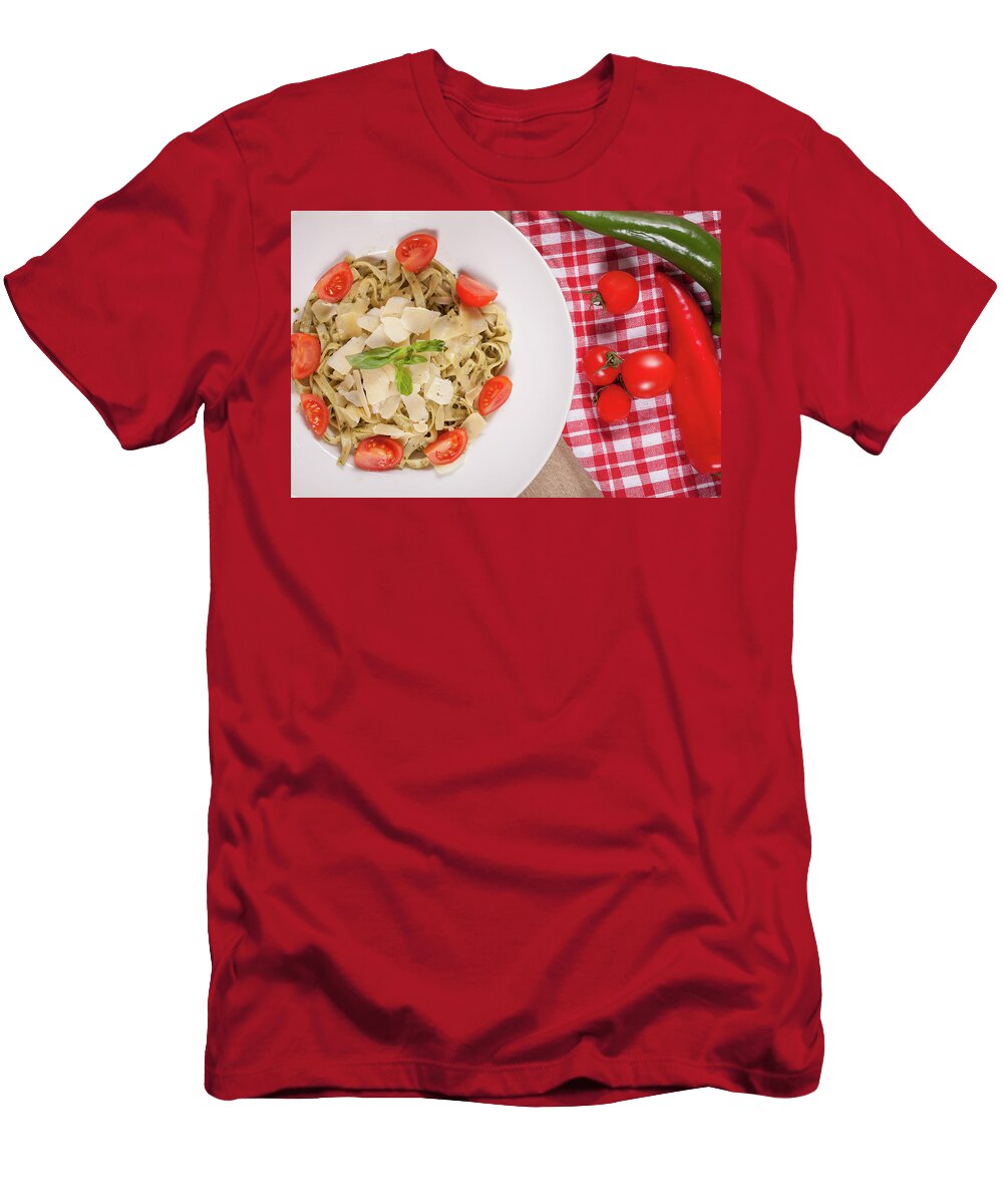 Tagliatelle Pasta with Vegetables Italian Food Michael Dechev T-Shirt