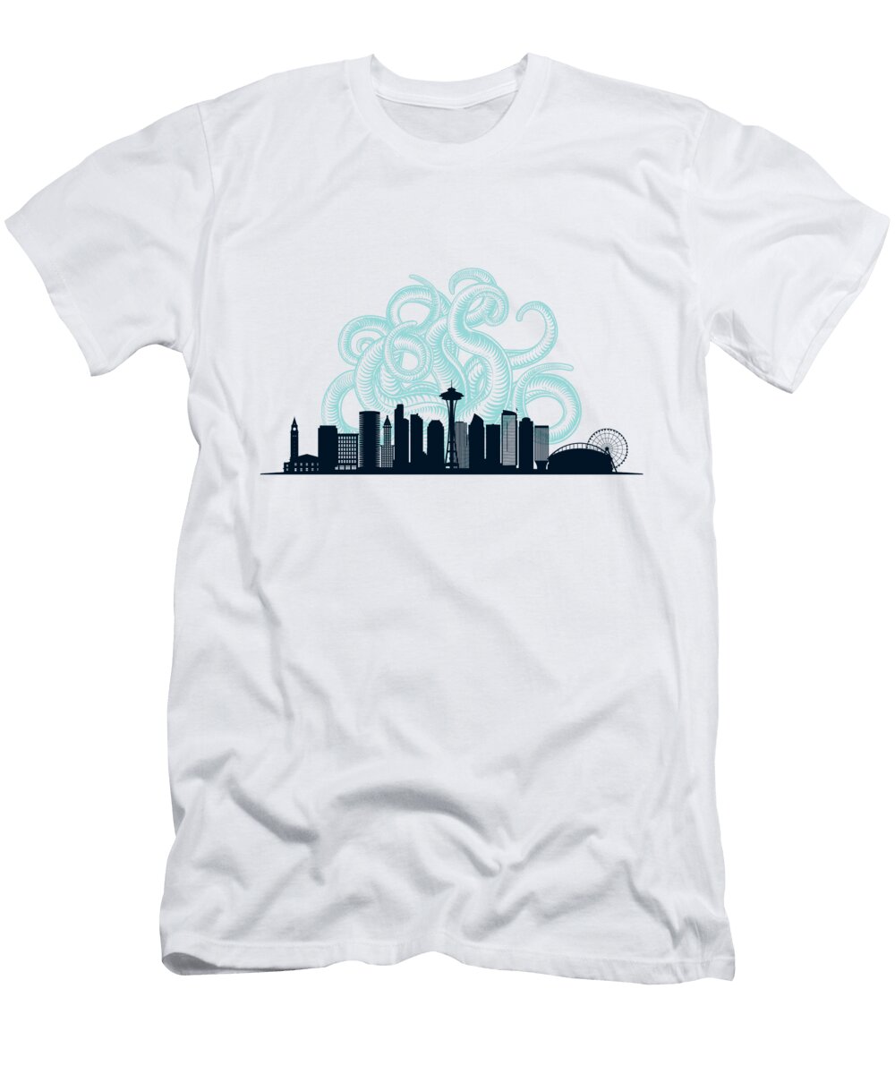 Tentacles Over Seattle Joshua Gilbert T-Shirt