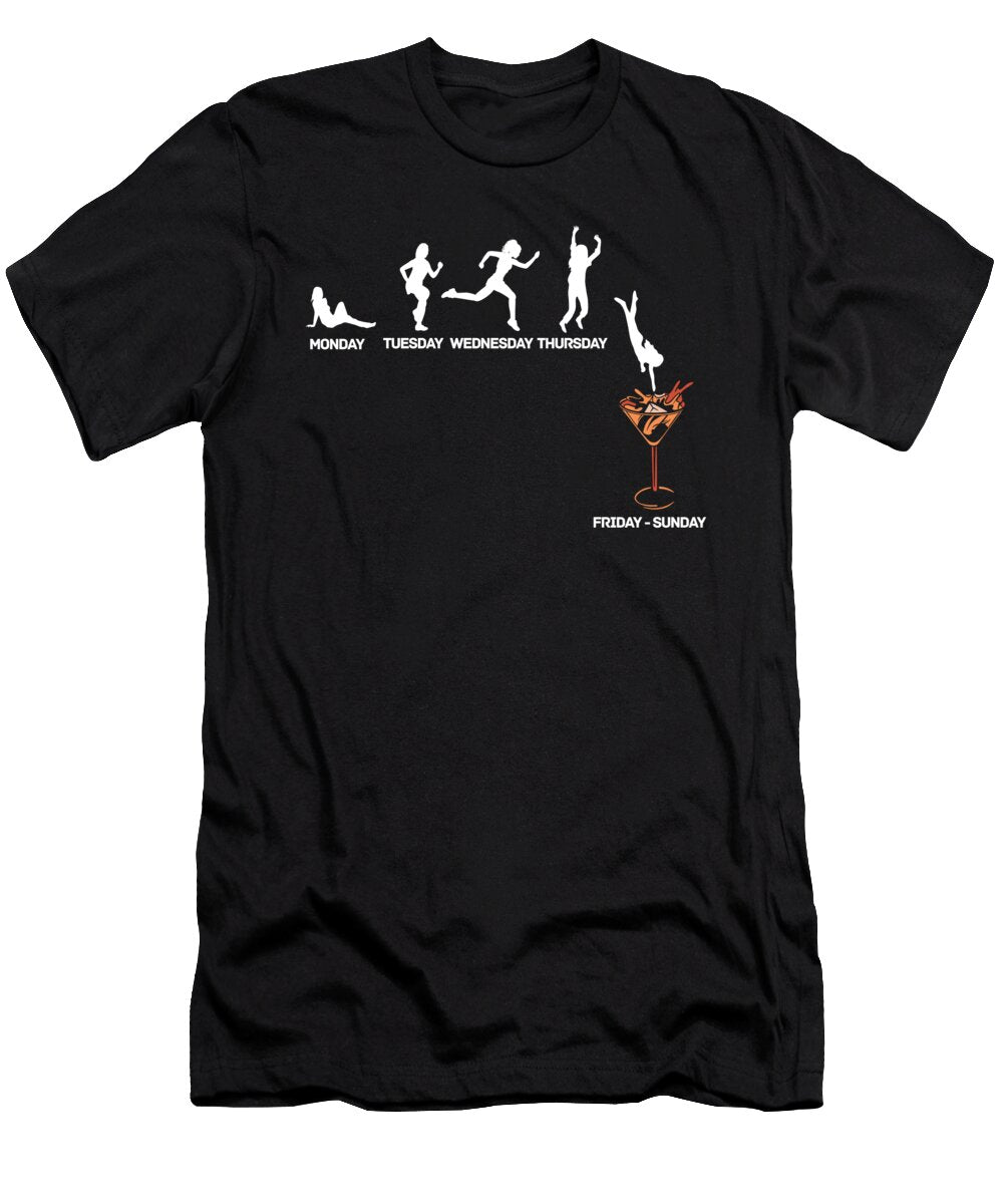 Tequila Drink Diver Days Funny Drinking Drunk Florian Dold Art T-Shirt