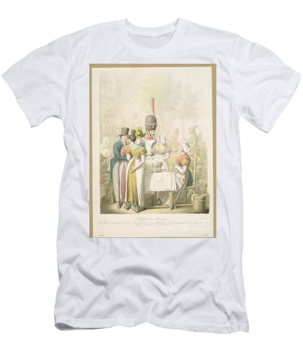 The Boulevard Du Temple From Tableau De Paris 1831 Georg Emanuel Opitz T-Shirt