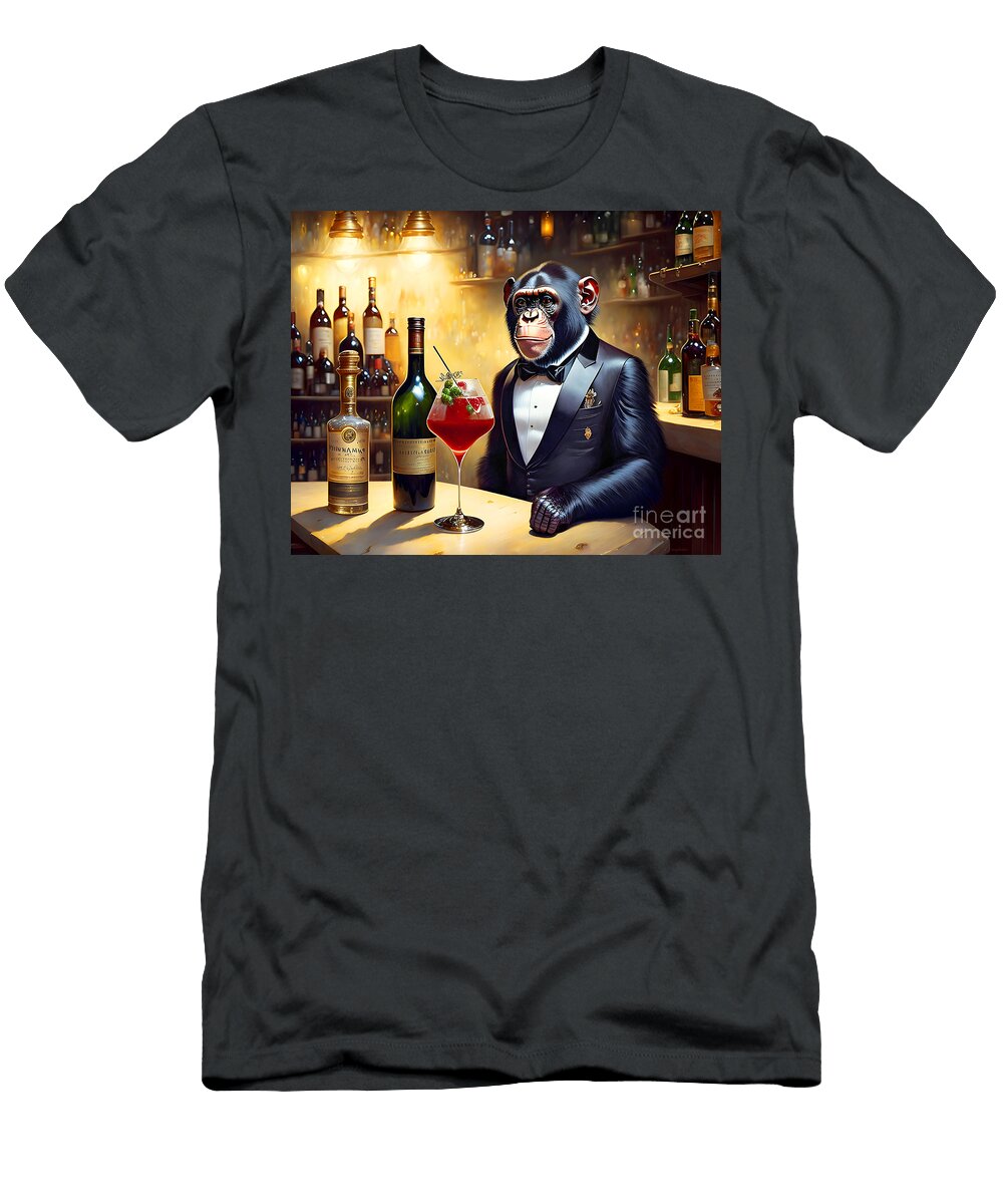 The Chimp in Orbit Cocktail 20230202d Wingsdomain Art and Photography T-Shirt