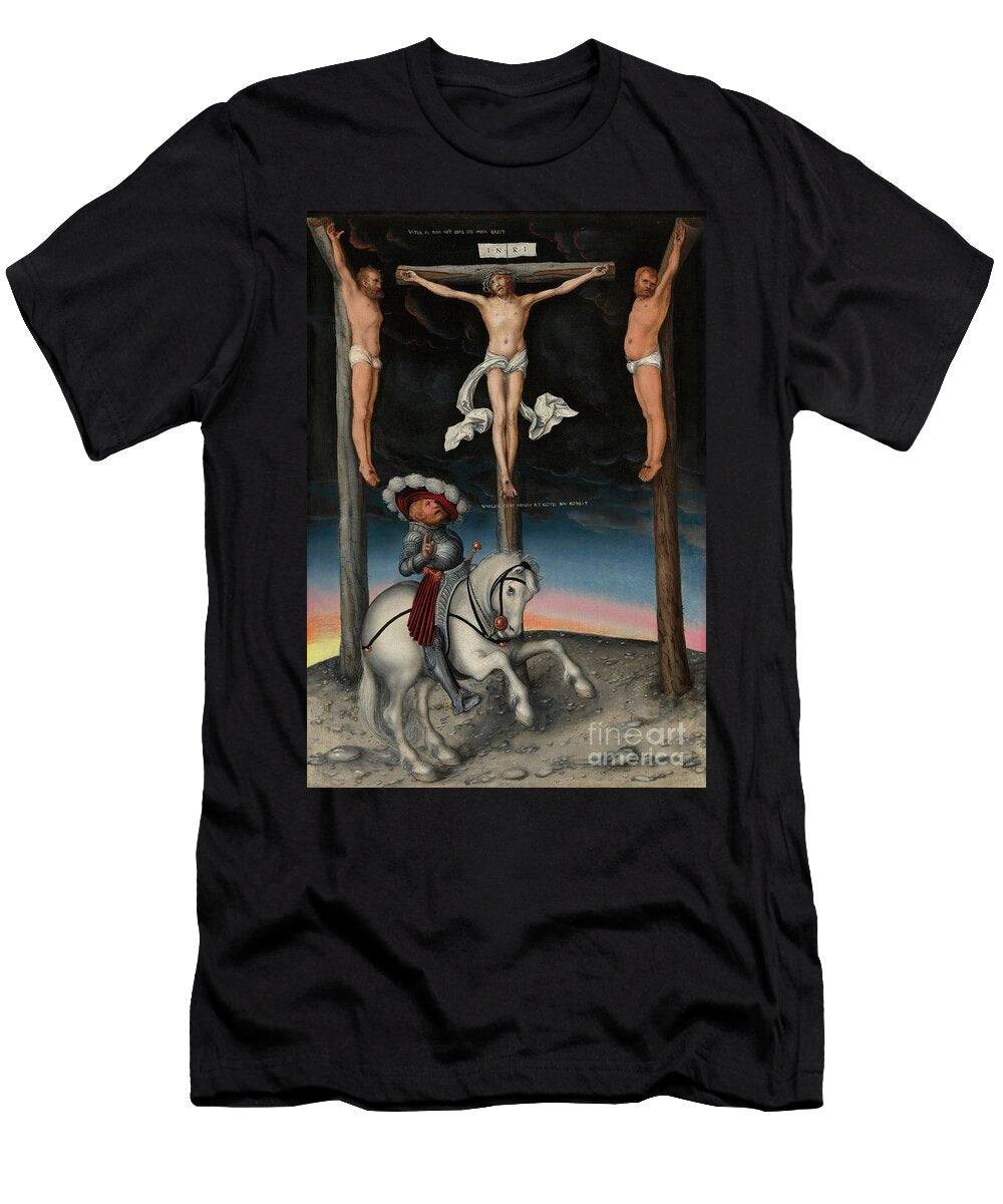 The Crucifixion with the Converted Centurion 1536 Lucas the Elder Cranach T-Shirt
