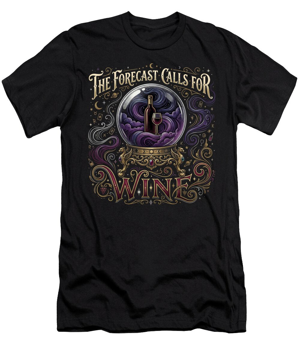 The Forecast Calls for Wine Vintage Style T-Shirt