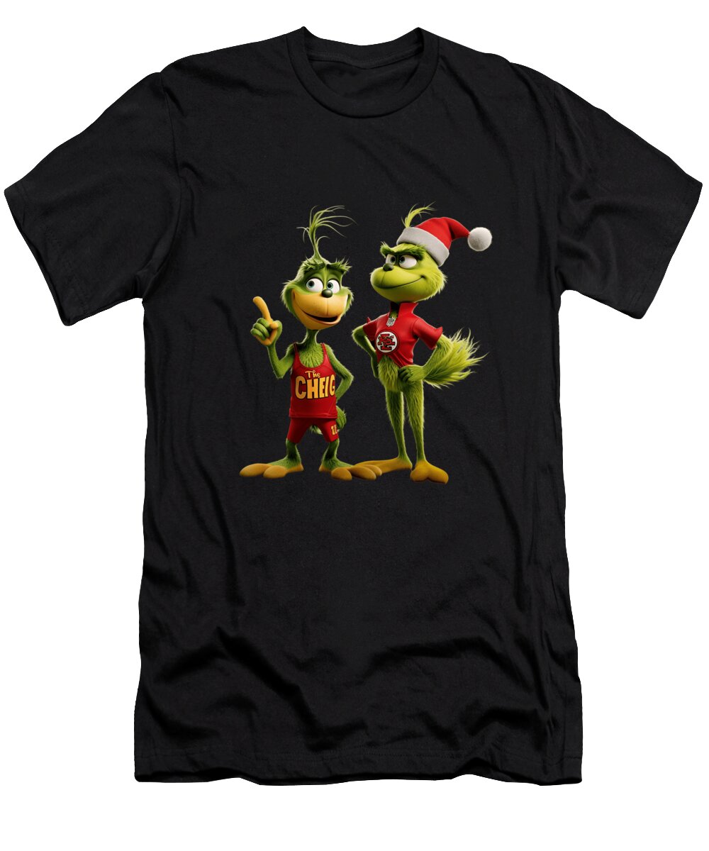 The Grinch Vs Chiefs Logo Christmas Clash Chiefs Mizorey T-Shirt