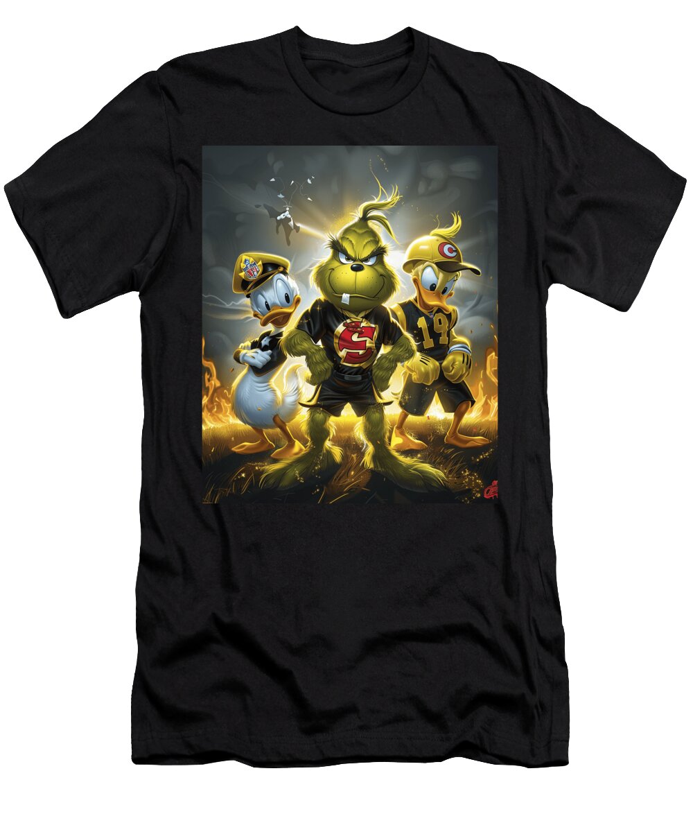 The Grinch Vs Chiefs Logo Christmas Comes Competition Mizorey T-Shirt