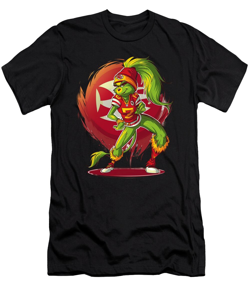 The Grinch Vs Chiefs Logo Frown Meets Feathers Mizorey T-Shirt