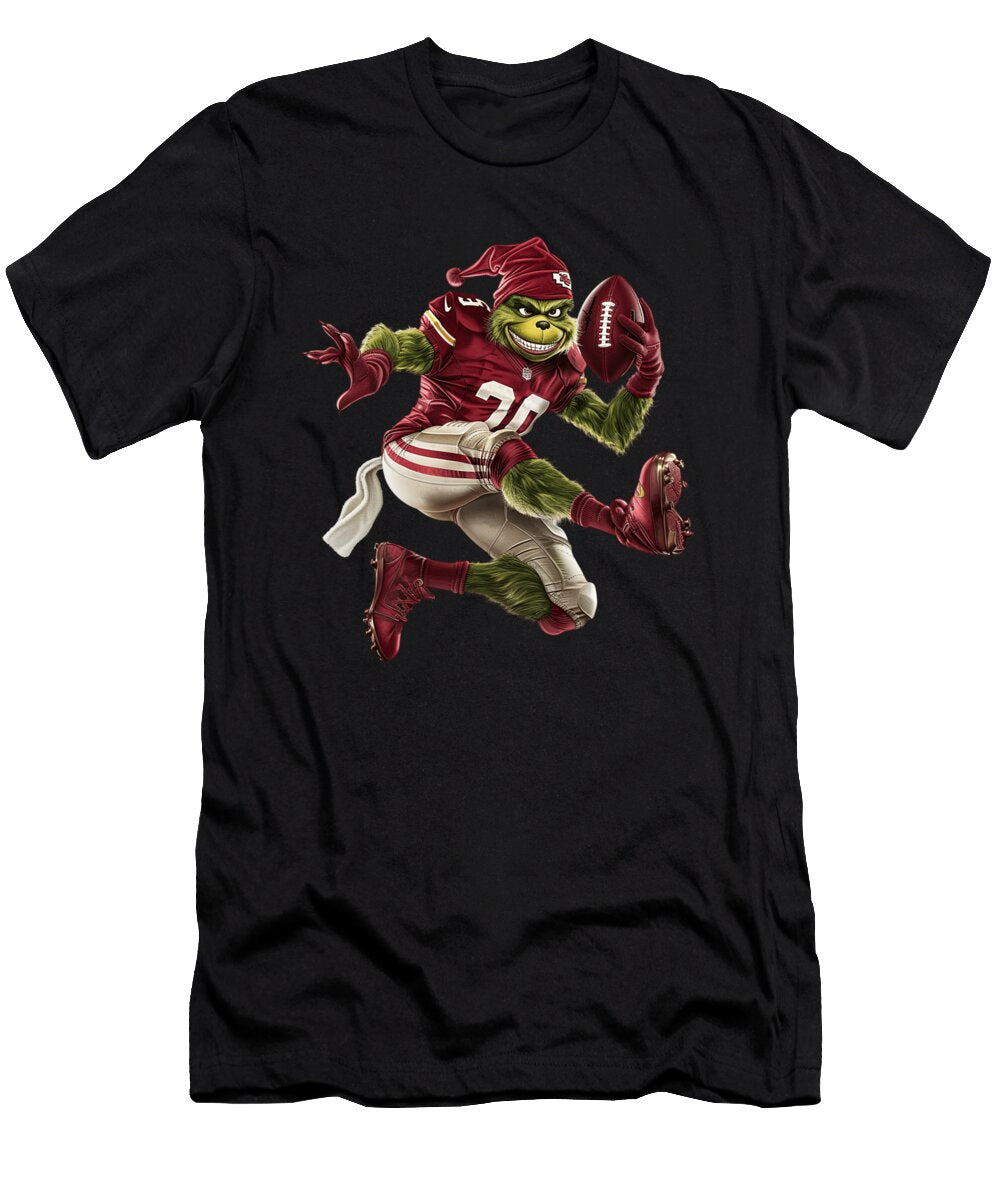 The Grinch Vs Chiefs Logo Grump Clashes Crown Mizorey T-Shirt