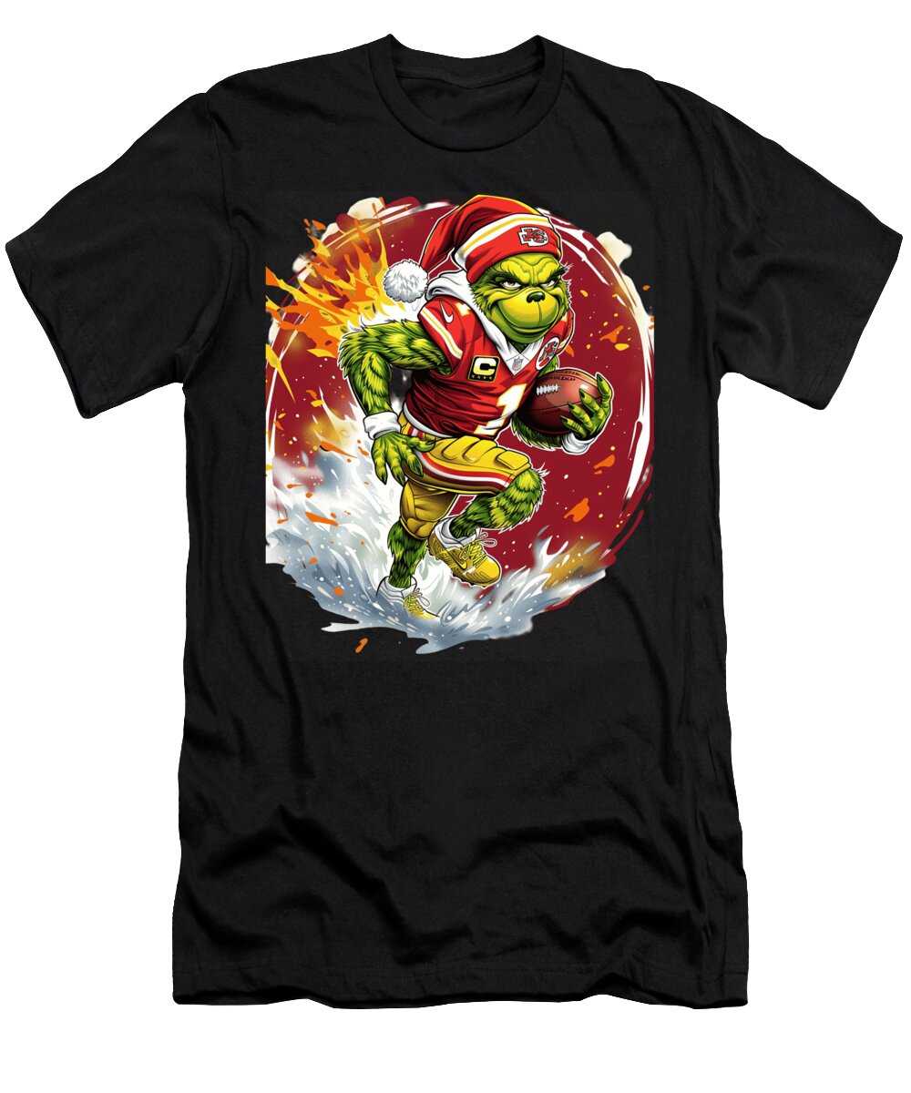 The Grinch Vs Chiefs Logo Grump Goes Game Mizorey T-Shirt