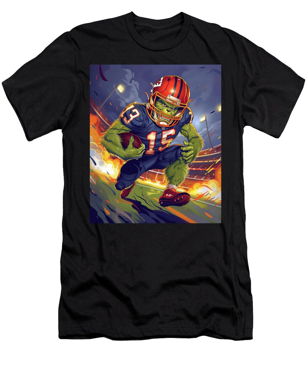 The Grinch Vs Chiefs Logo Mean Green Faceoff Mizorey T-Shirt