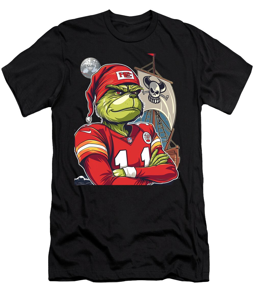 The Grinch Vs Chiefs Logo Naughty Meets Chiefly Mizorey T-Shirt