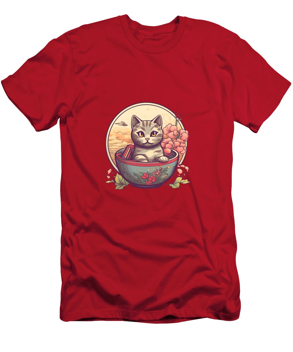 The Kawaii Japanese Ramen Cat Is an Enchanting Fusion of Two Beloved Aspects of Japanese Culture Th Toni Q T-Shirt
