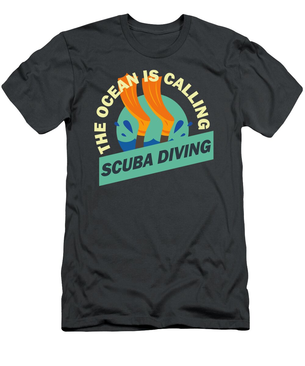 The Ocean Is Calling Scuba Diving for Men Women Kids Instructor Diver Buddy Crazy Squirrel T-Shirt