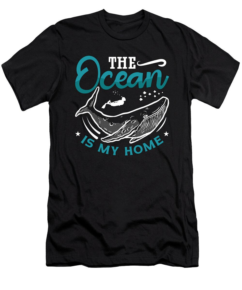 The Ocean Is My Home Freediving Apnoe Freediver Tshirtconcepts Marvin Poppe T-Shirt