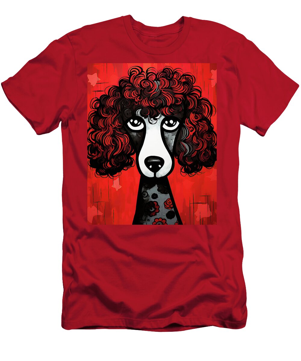 The Poodle Dog Red and Black 002 Ulises Dallaire Ulises Dallaire T-Shirt