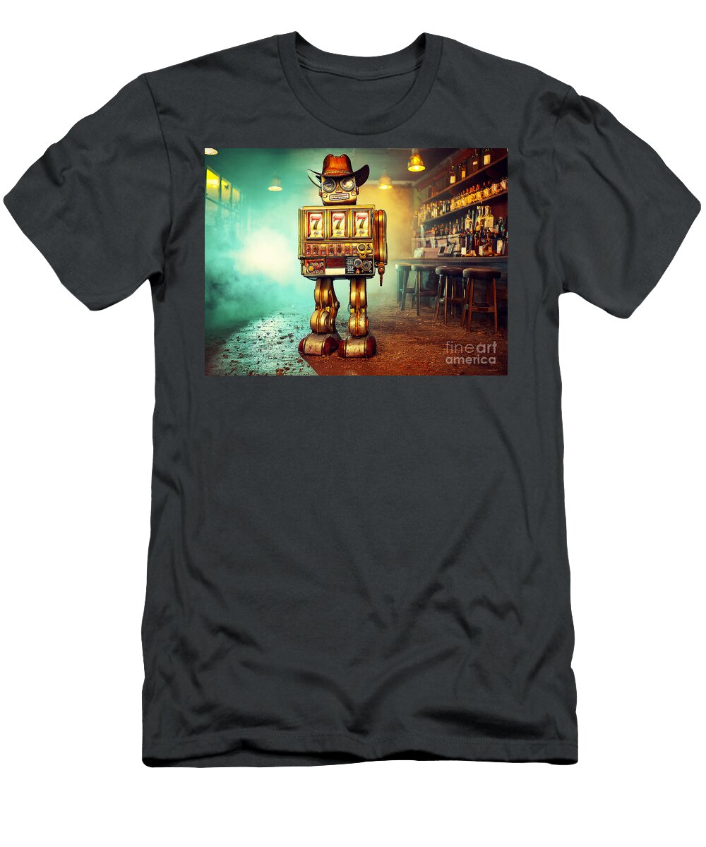 The Robot One Armed Bandit Slot Machine 20250504 V29 Wingsdomain Art and Photography T-Shirt