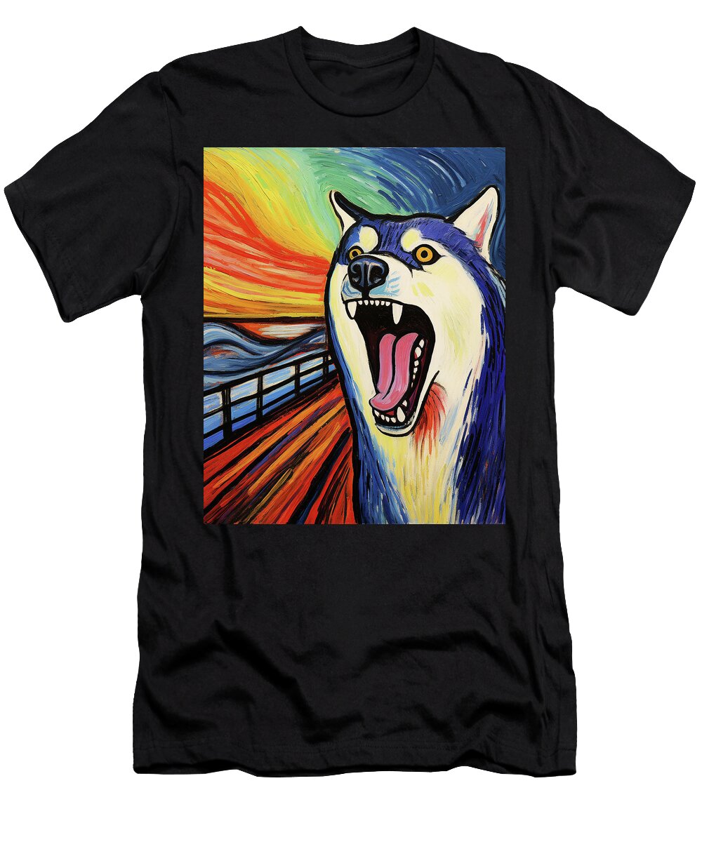 The Scream Siberian Husky Dog 001 Pall Munch Pall Munch T-Shirt