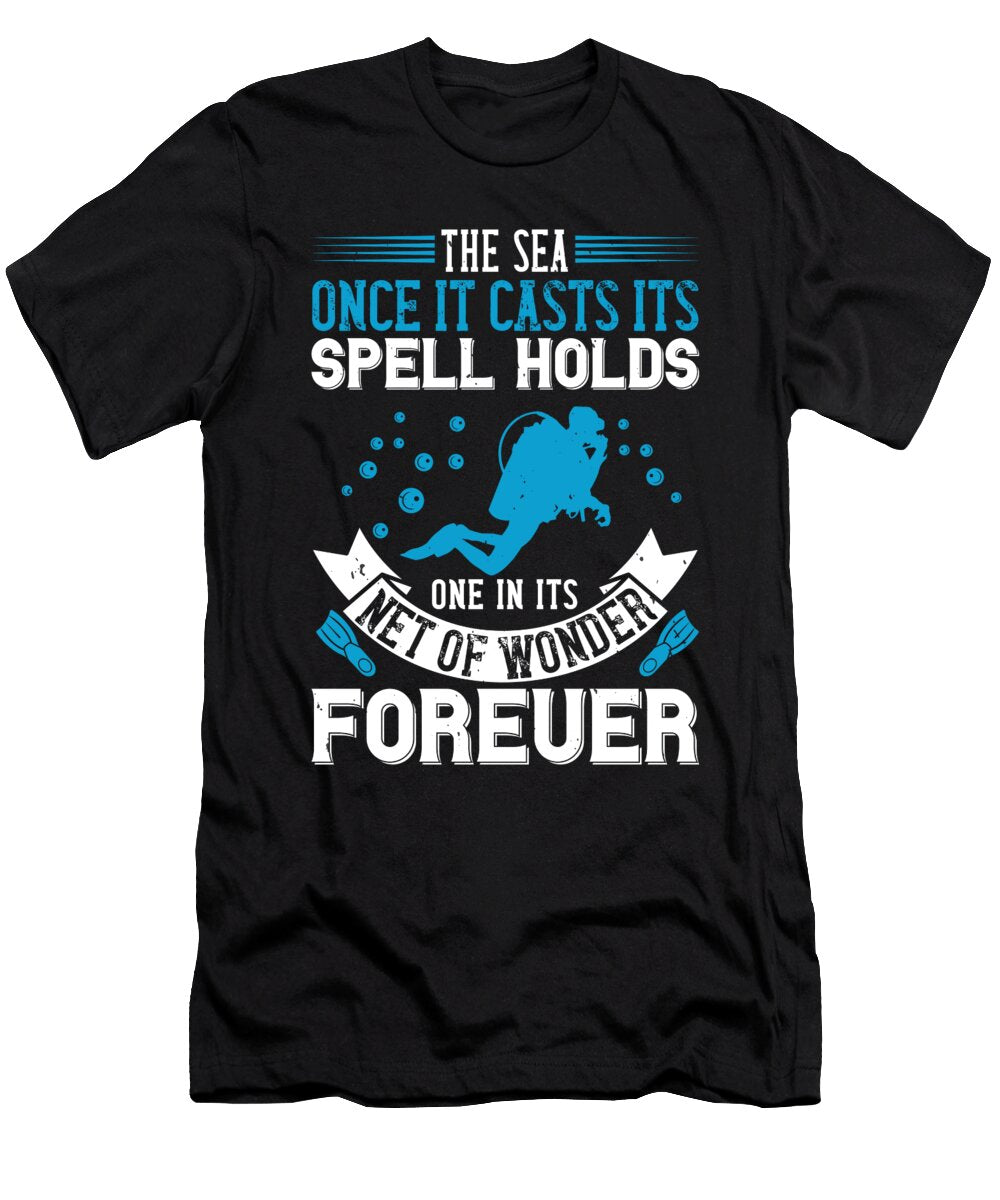 The Sea Once It Casts Its Spell Holds One in Its Net of Wonder Forever Jacob Zelazny T-Shirt