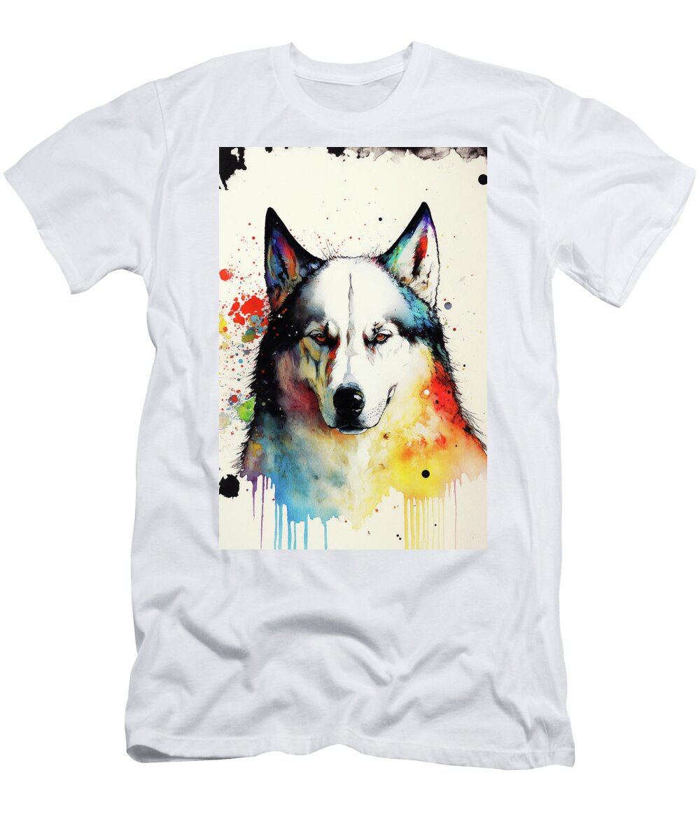 The Siberian Husky Dog Composition 001 Aryu T-Shirt