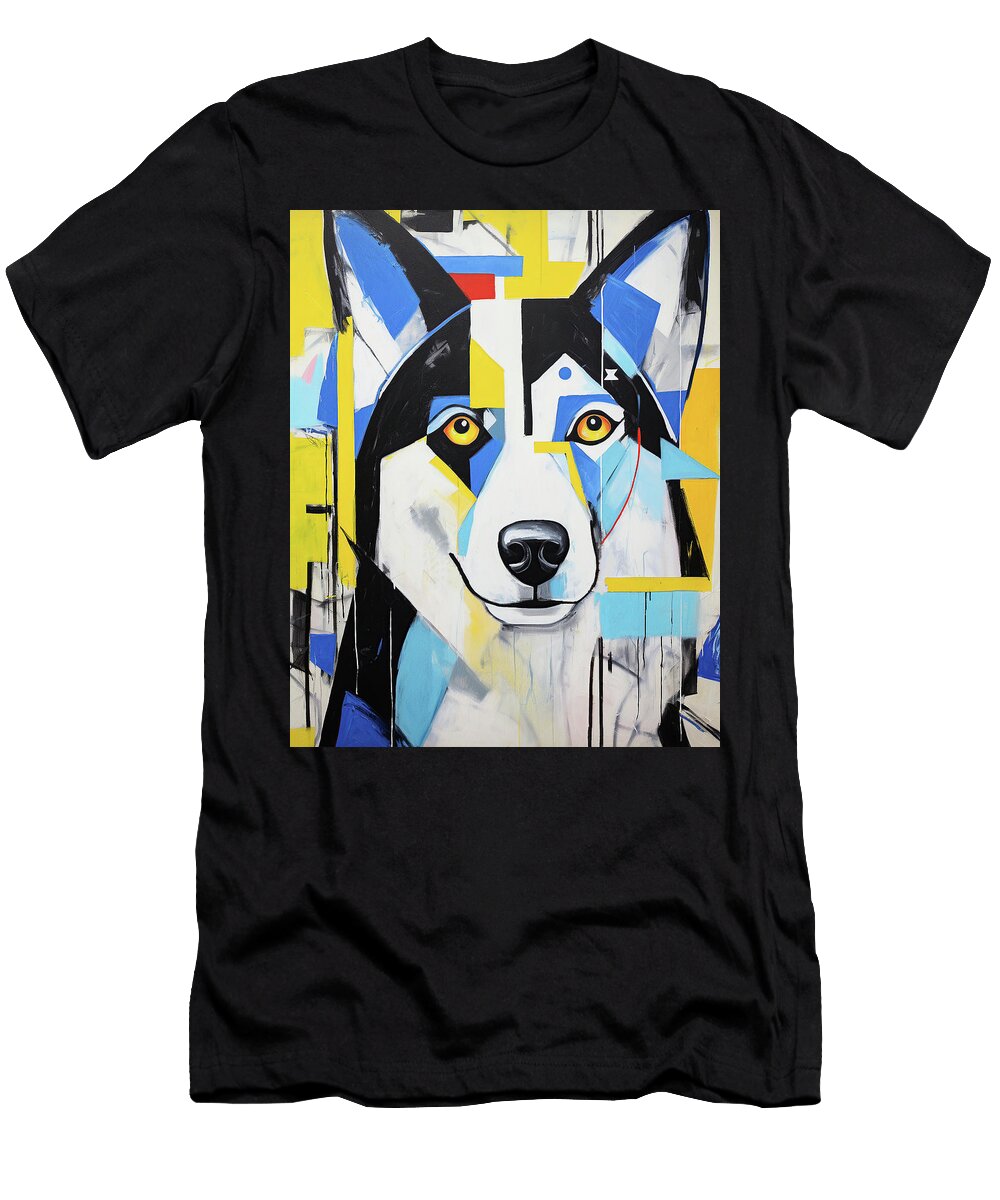 The Siberian Husky Dog Portrait 002 Sable Gabriel Sable Gabriel T-Shirt