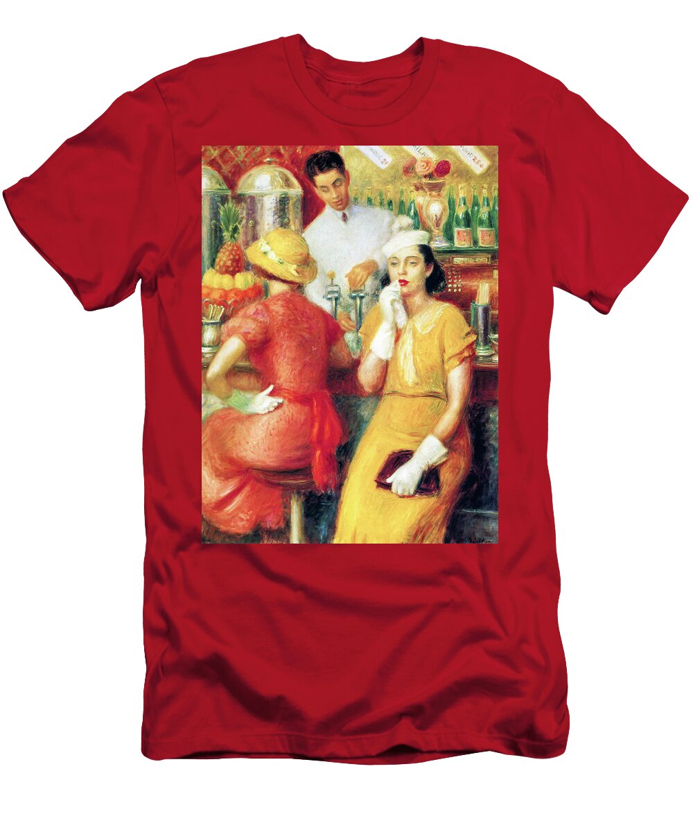 The Soda Fountain By William James Glackens 1935 William James Glackens T-Shirt