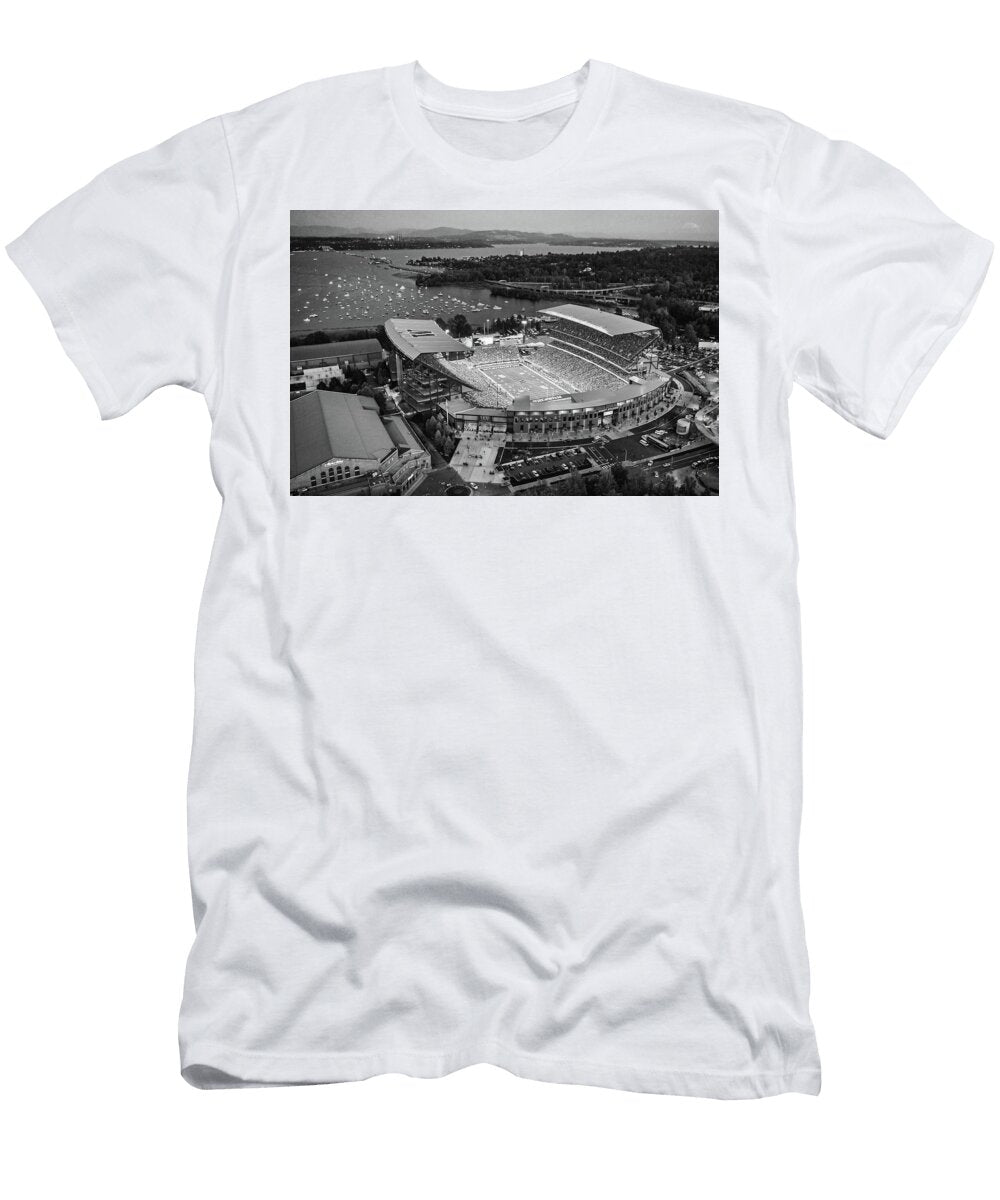 The Stadium and the Mountain Monochrome Max Waugh T-Shirt