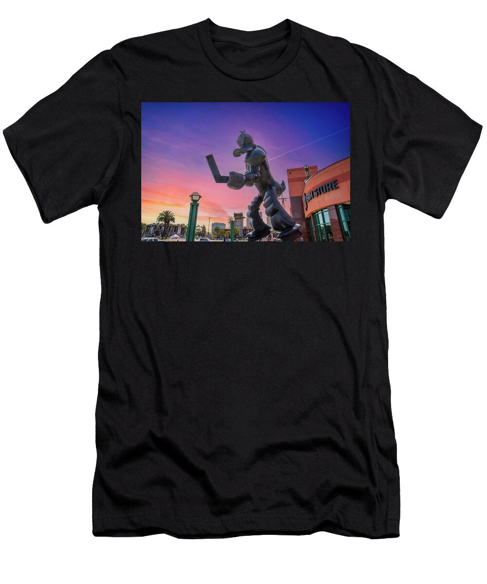 The Wild Wing Statue At the Honda Center in Anaheim California Marcus Jones T-Shirt