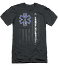 Thin White Line Ems Emt Paramedic American Flag Raul Camila T-Shirt
